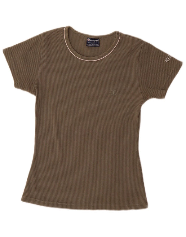 Camiseta feminina Champion UK 12 algodão cáqui médio