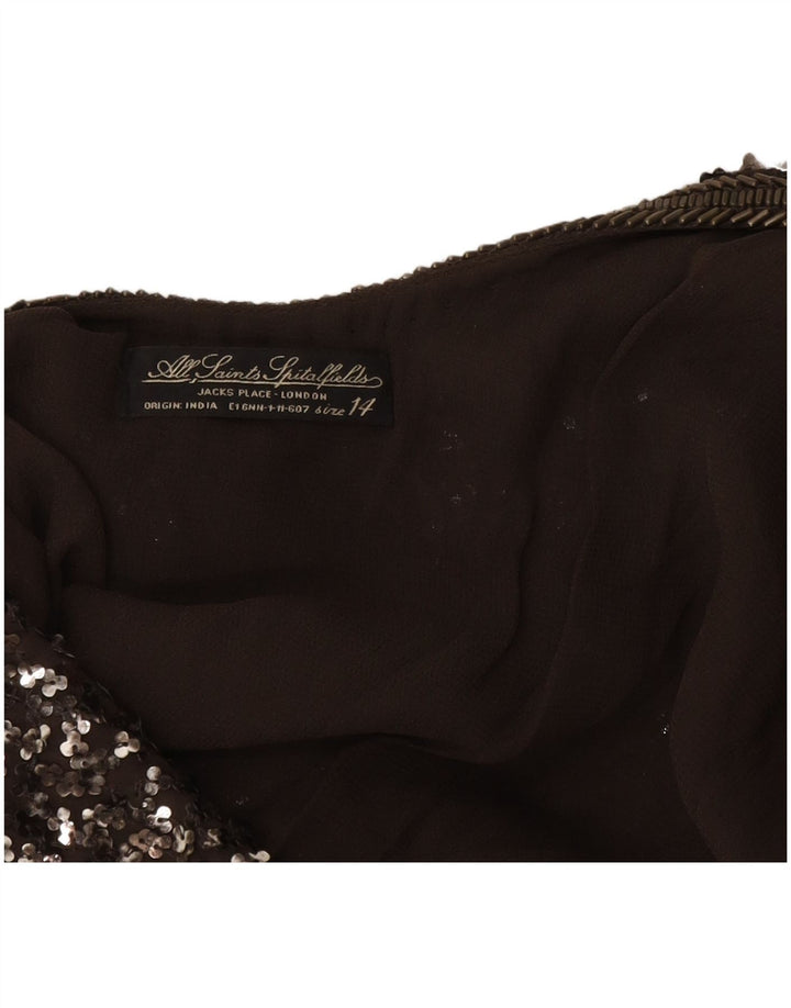 Blusa feminina de manga comprida All Saints UK 14 cinza médio