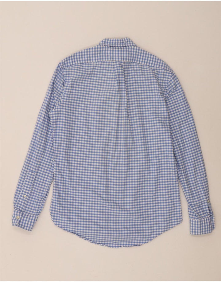 Camisa masculina Ralph Lauren com ajuste personalizado, algodão guingão azul pequeno