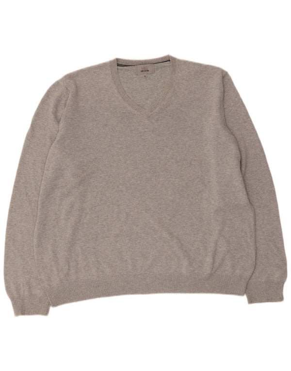 Suéter masculino Marks & Spencer com decote em V XL algodão cinza