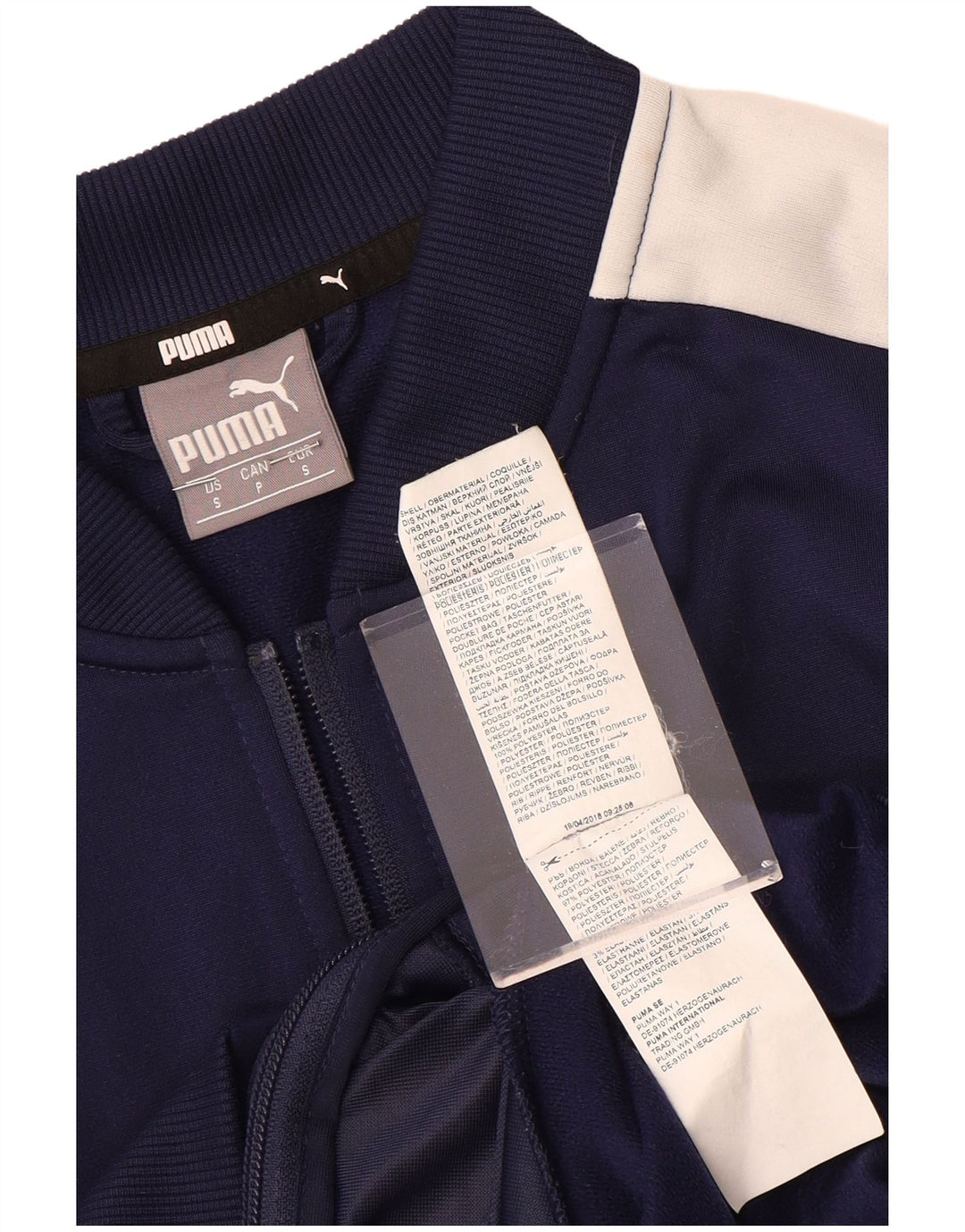 Puma Mens Treino Top Jaqueta Pequena Azul Marinho Colourblock Poliéster