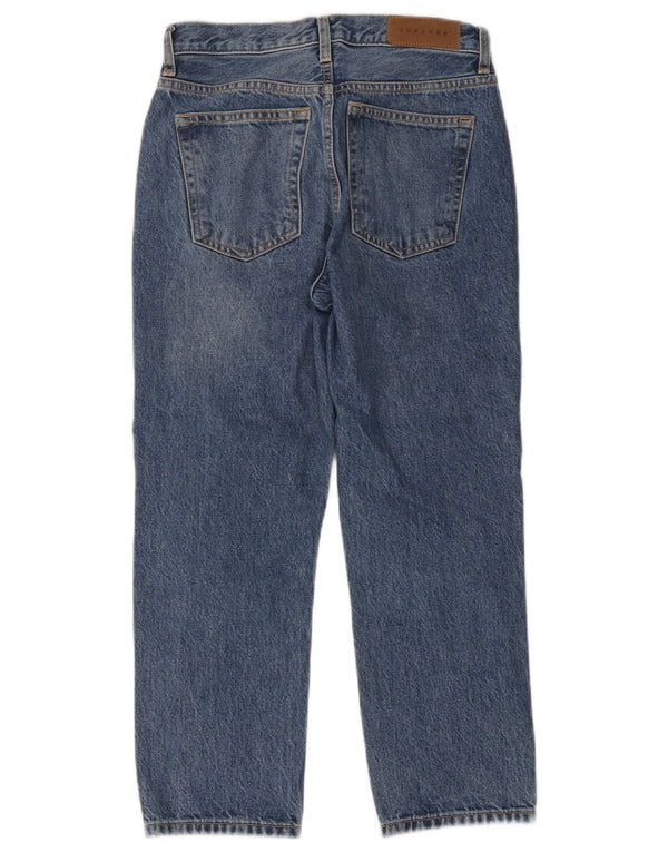 Topshop Feminino Editor Tapered Jeans UK 8 W26 L28 Azul Algodão