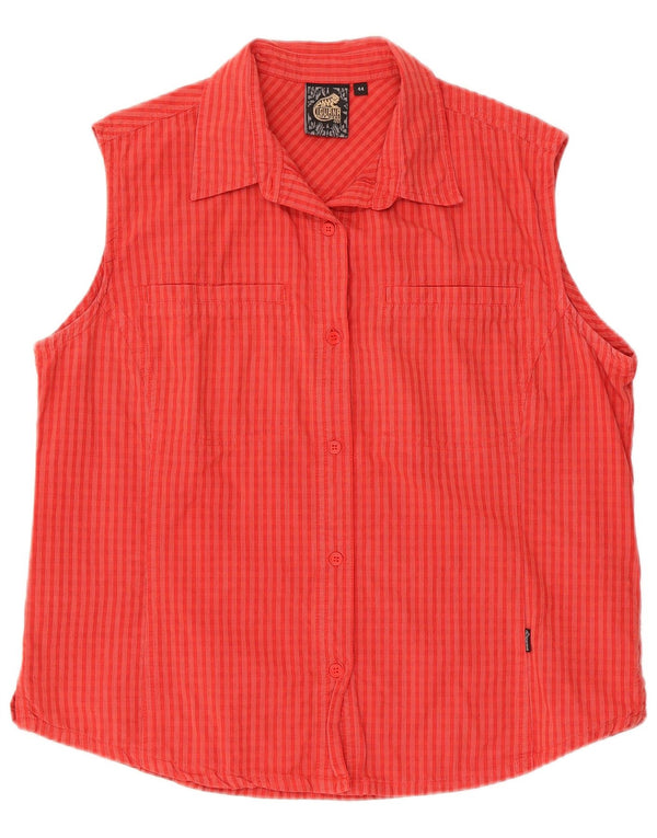 Camisa feminina sem mangas Iguana IT 44 algodão xadrez vermelho médio