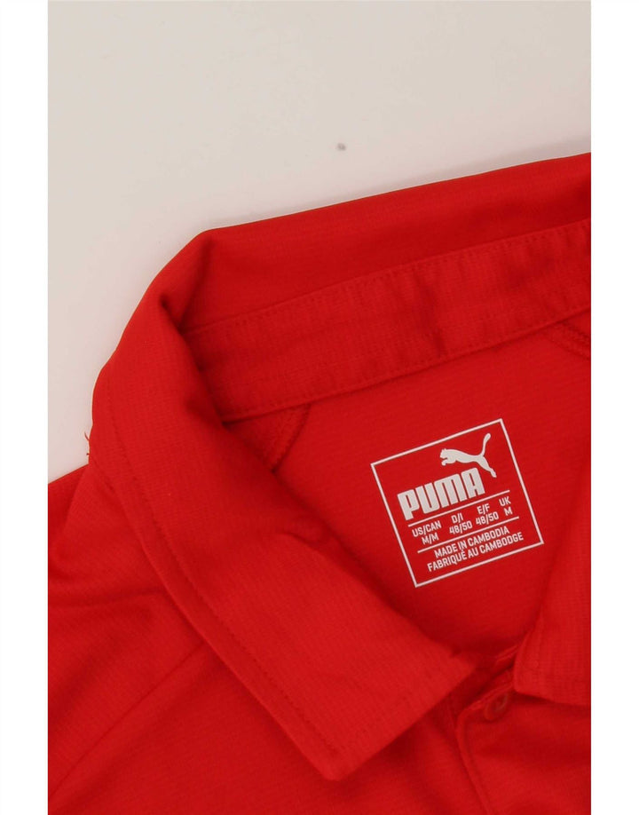 Camisa polo masculina Puma Graphic vermelho médio