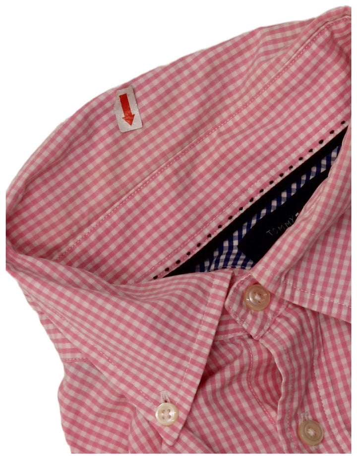 Camisa masculina TOMMY HILFIGER XL algodão guingão rosa