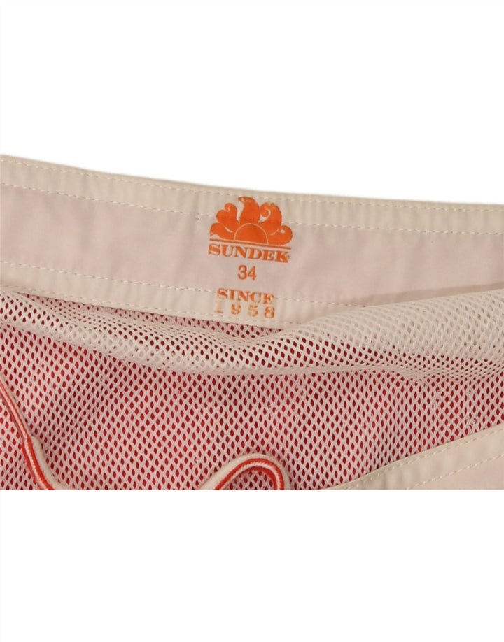 Sundek Mens Graphic Natação Shorts Grande Colorblock Vermelho