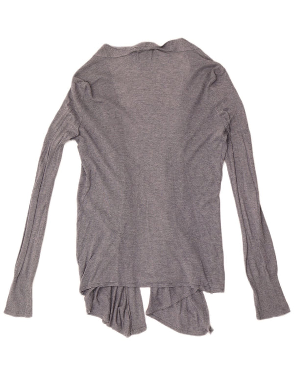 Zara Suéter Cardigan Aberto Feminino Reino Unido 12 Cinza Médio