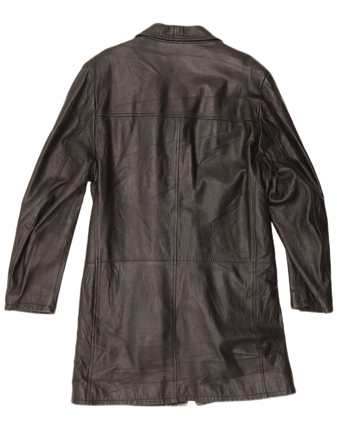 Casaco de couro masculino vintage UK 38 couro preto médio