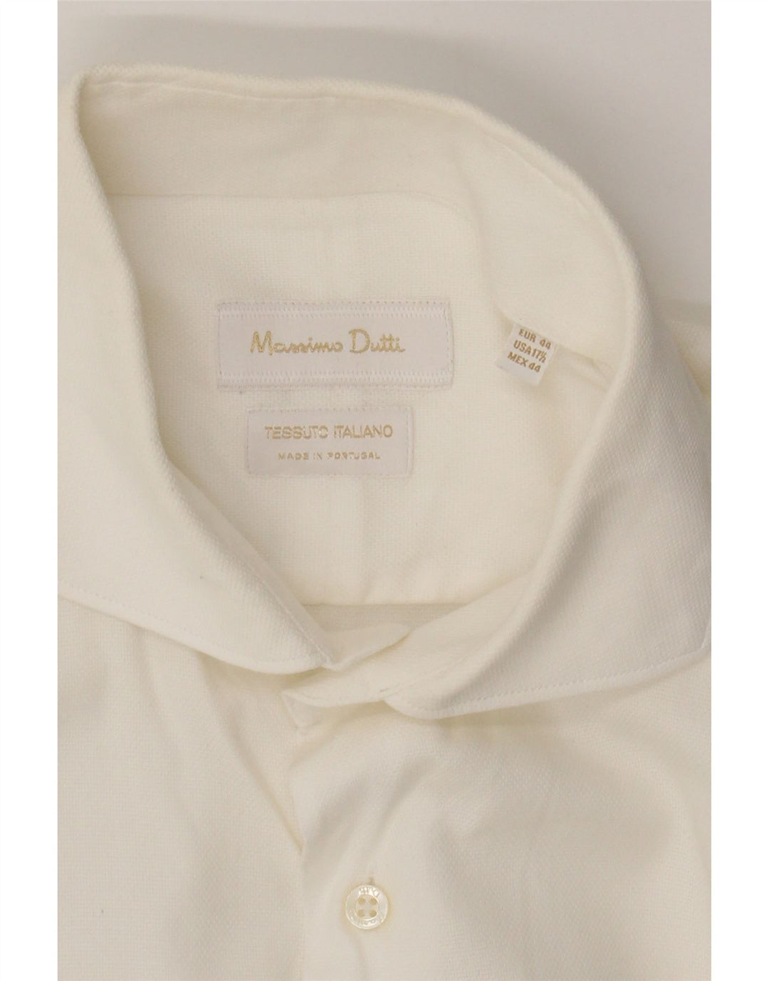 MASSIMO DUTTI Mens Shirt EU 44 XL White Vintage Massimo Dutti and Second-Hand Massimo Dutti from Messina Hembry 