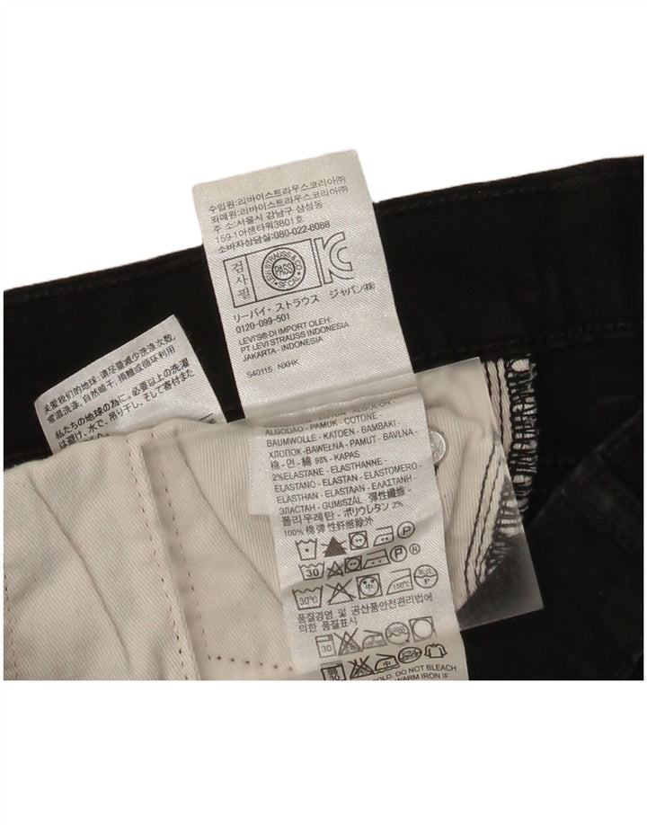 Calça jeans feminina Levi's 513 Slim Straight W30 L32 algodão preto