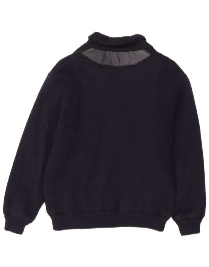 Jockey Mens Knit Bomber Jacket EU 48 Pequeno Azul Marinho Poliacrílico