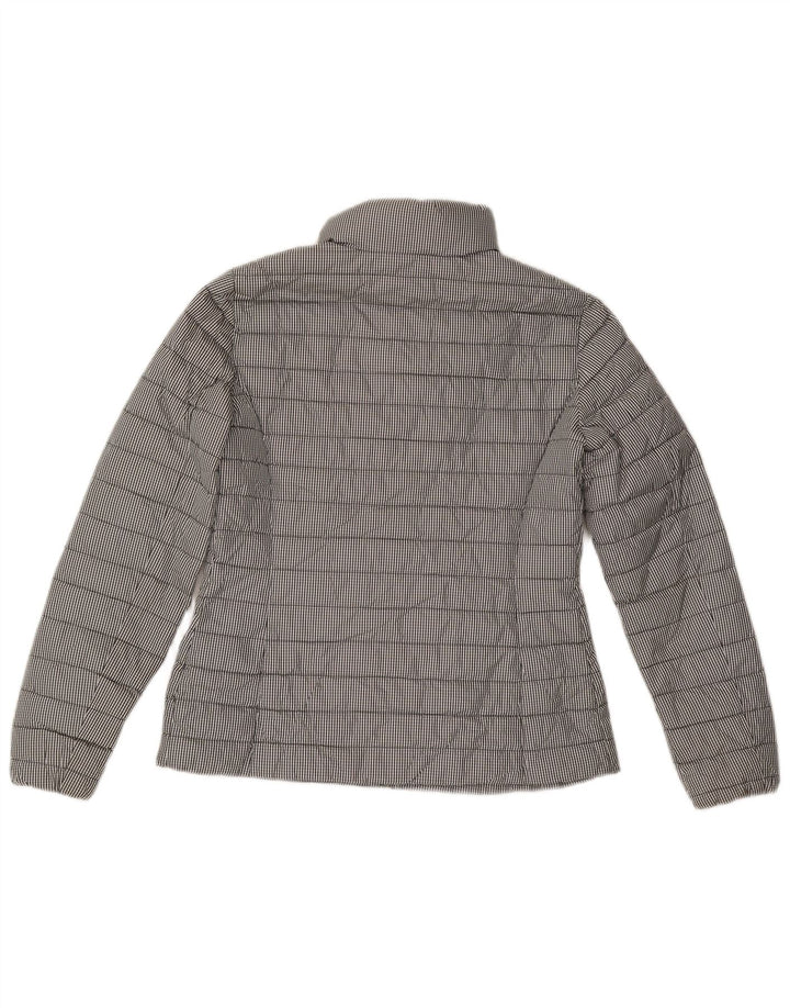 Jaqueta acolchoada feminina Massimo Dutti UK 14 poliéster cinza médio guingão