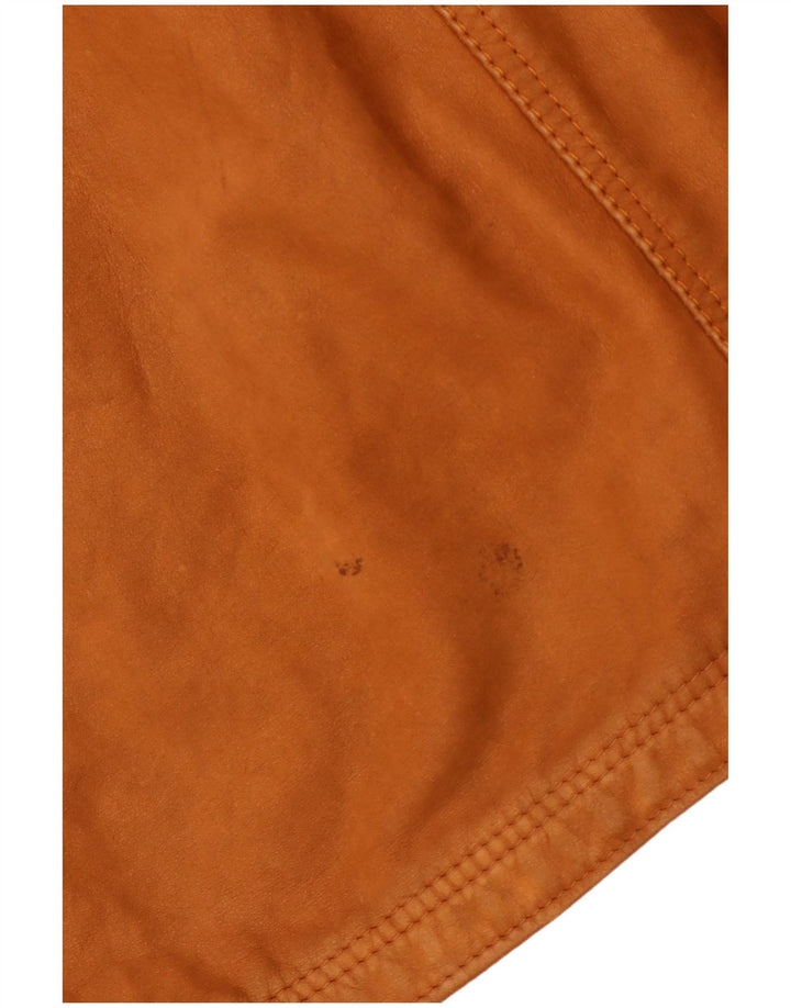 Jaqueta de couro feminina VINTAGE Reino Unido 6 grande couro marrom