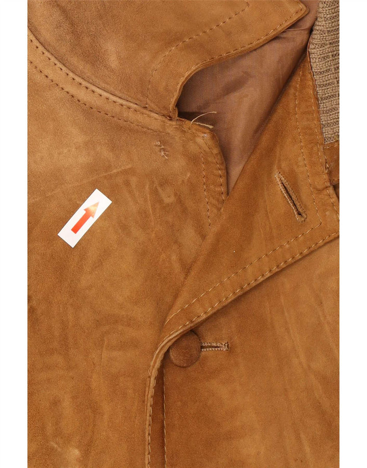Vintage Mens Knit Bomber Jacket UK 38 Medium Brown