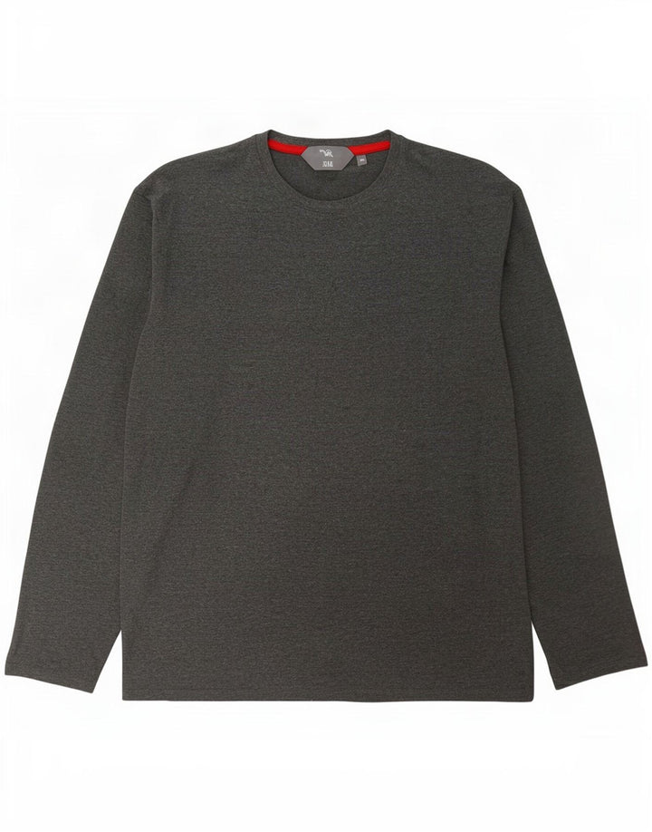 Mountain Warehouse Mens Top Manga Longa 2XL Algodão Cinza
