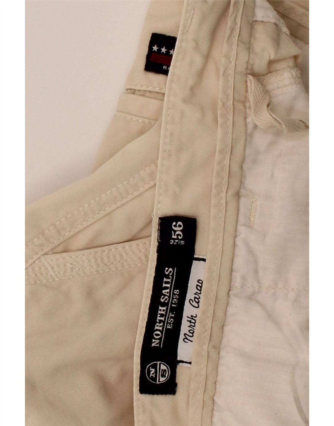 Shorts cargo masculino NORTH SAILS IT 56 3XL W38 algodão bege