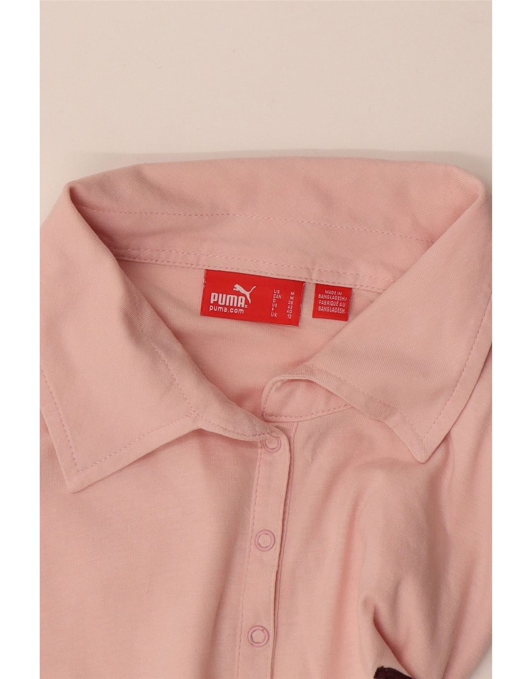 Camisa polo feminina de manga comprida Puma UK 12 rosa médio