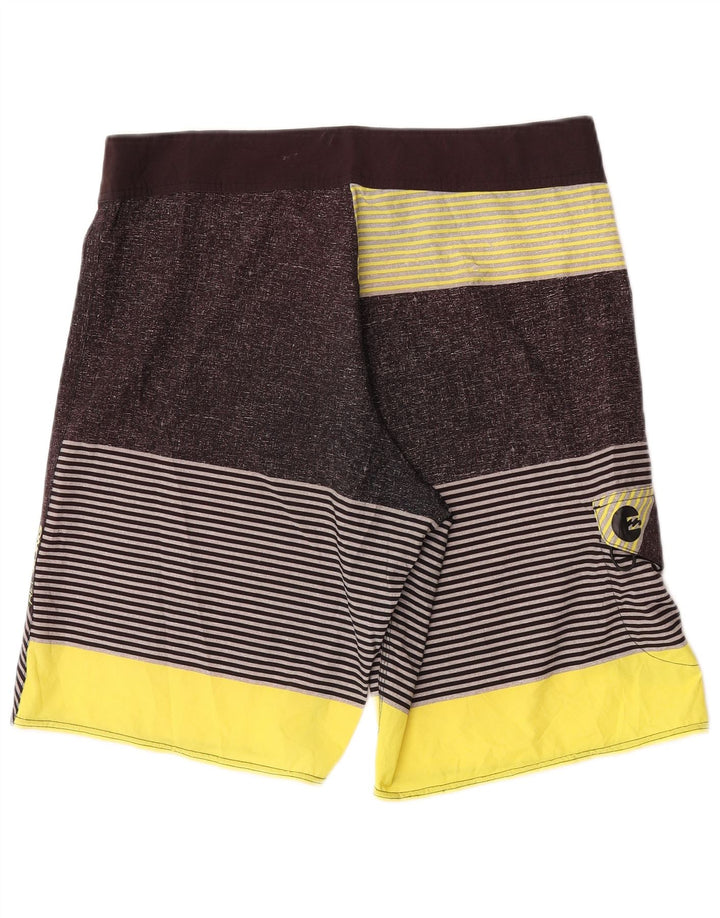 Shorts de natação masculino Billabong grande poliéster listrado cinza
