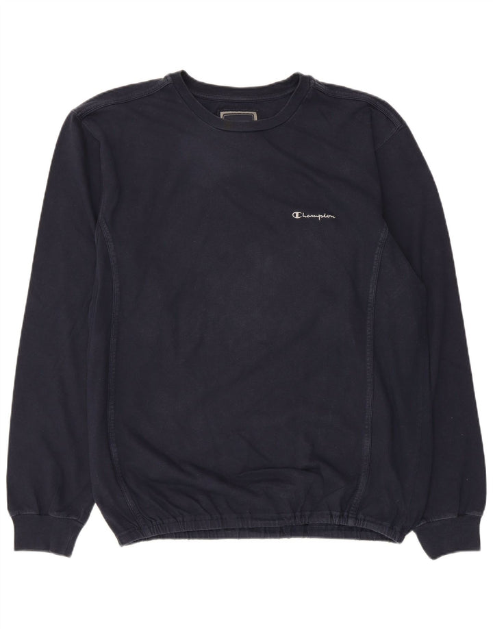 Campeão Mens Top Manga Longa XL Azul Marinho Algodão