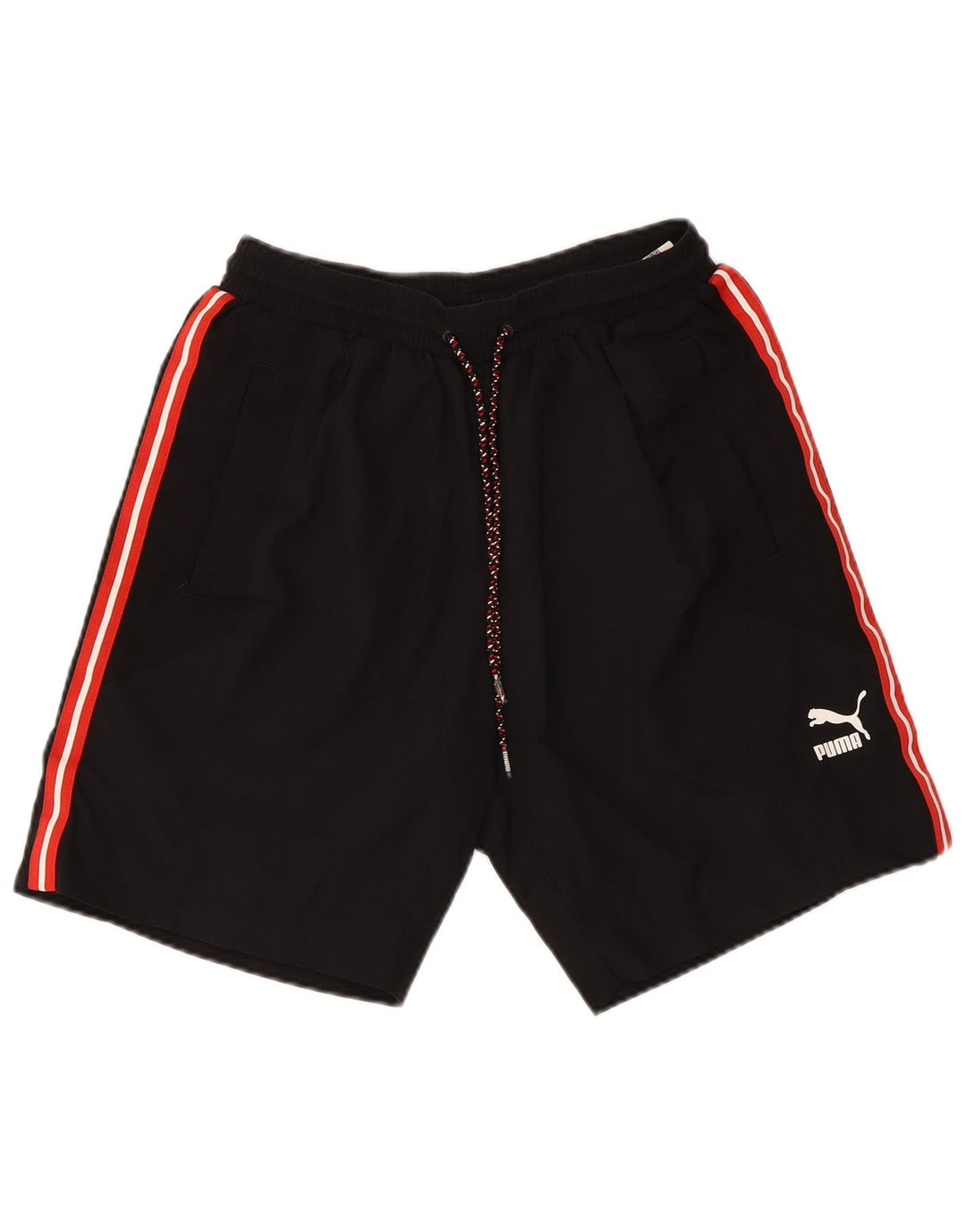 Shorts esportivos masculinos Puma pequeno poliéster preto