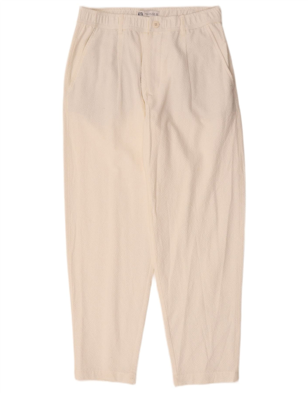 Calça Chino masculina Zara Pegged médio W31 L29 algodão branco