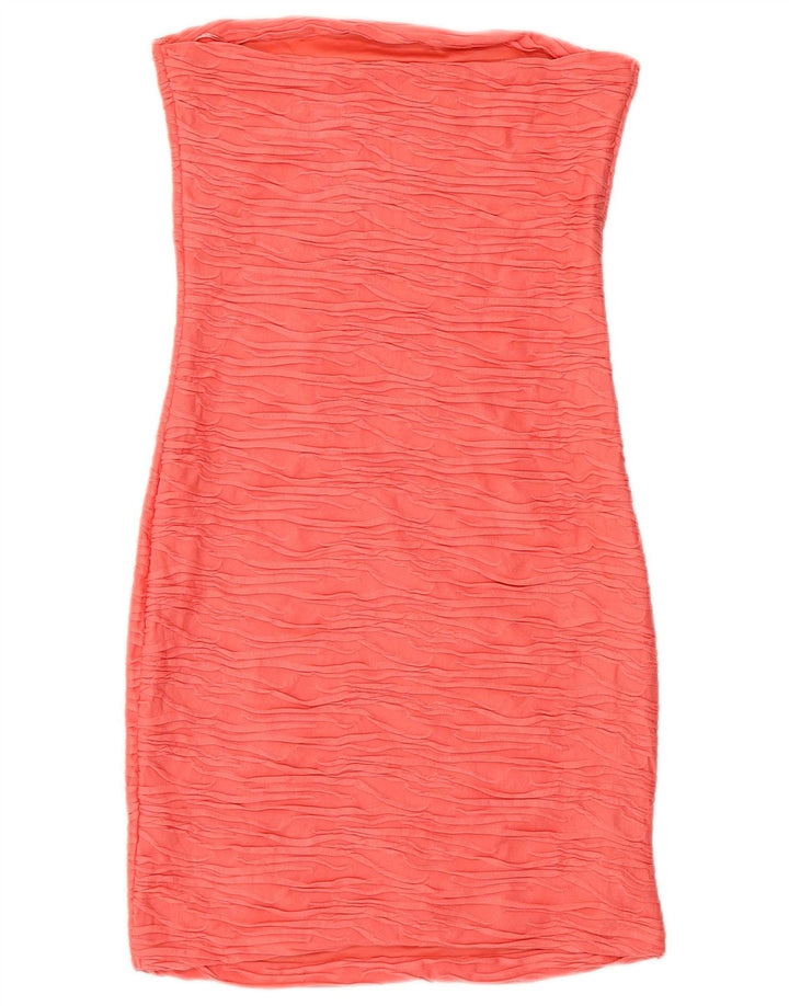 Vestido bodycon sem alças feminino Zara Reino Unido 14 poliéster rosa médio
