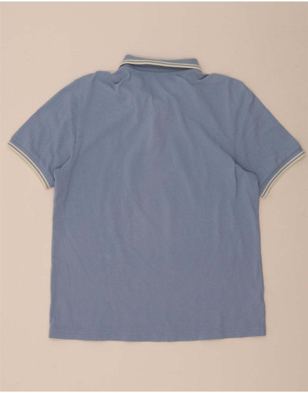 Camisa polo masculina Fred Perry grande algodão listrado azul