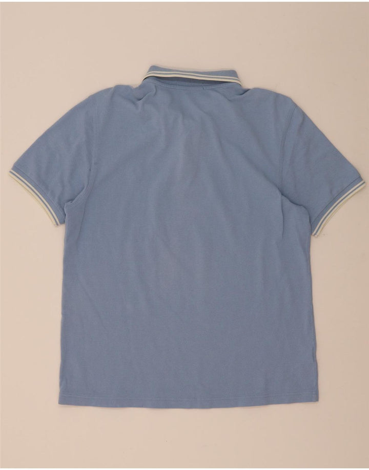 Camisa polo masculina Fred Perry grande algodão listrado azul