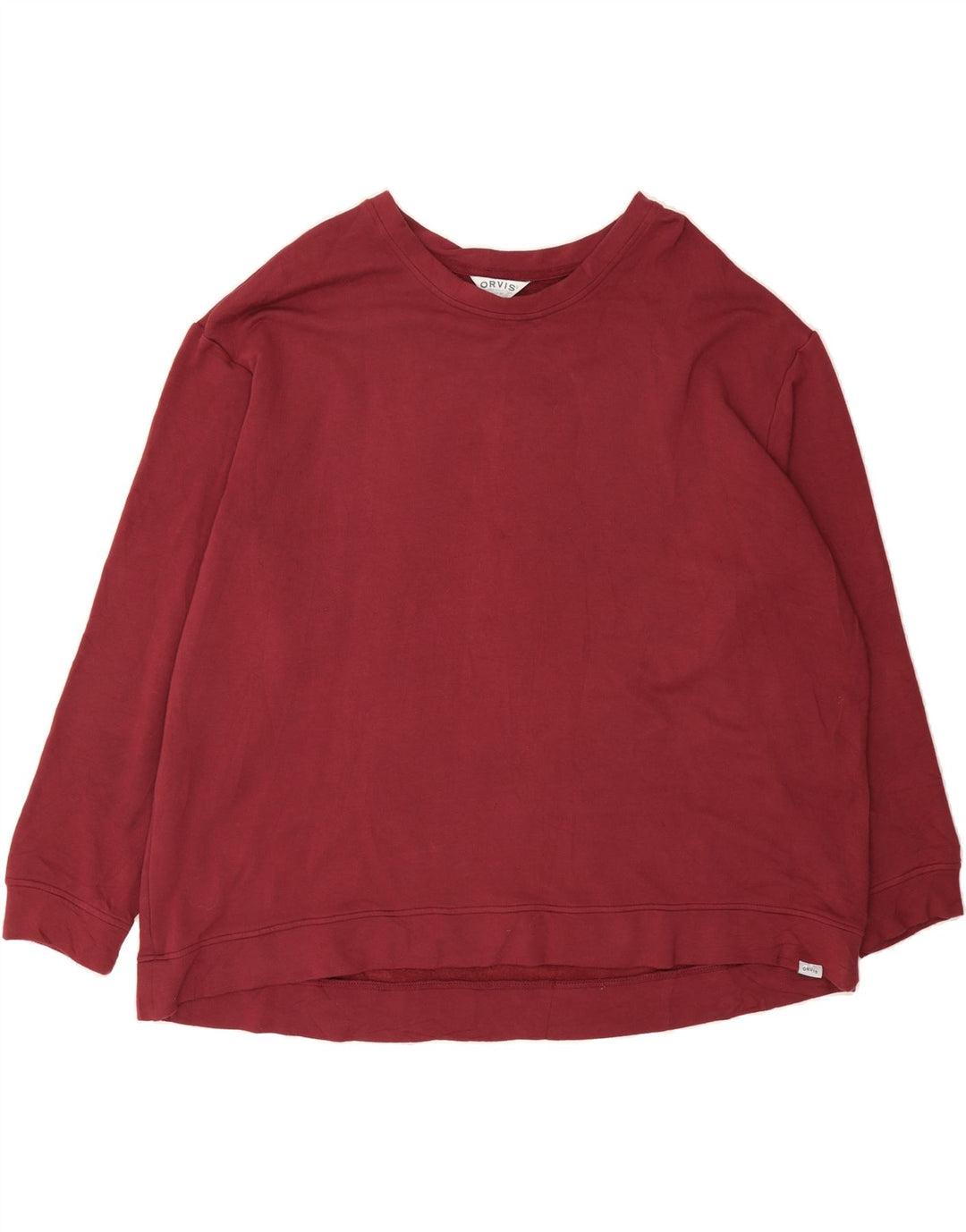 ORVIS Womens Oversized Sweatshirt Jumper UK 20 2XL Burgundy Modal Vintage Orvis and Second-Hand Orvis from Messina Hembry 