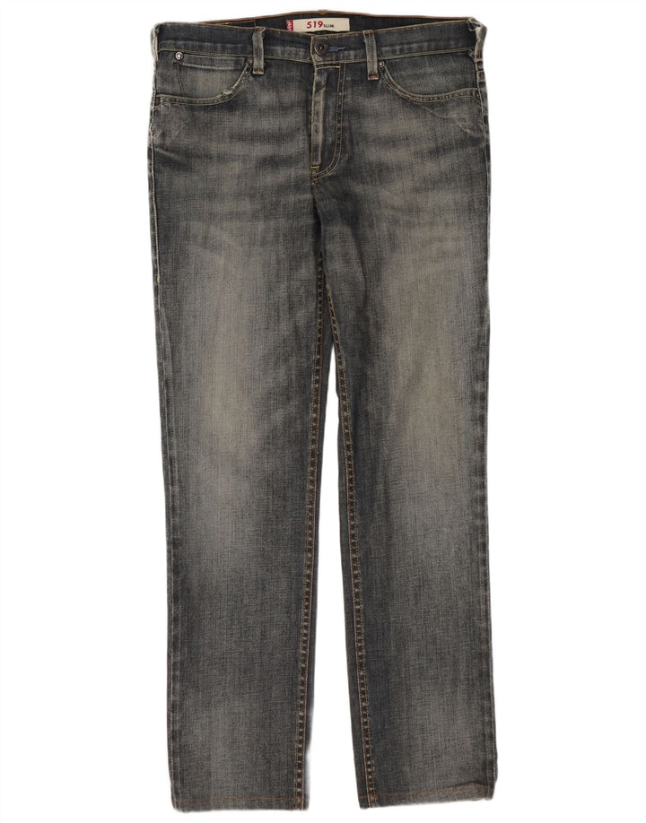 LEVI'S Masculino 519 Slim Jeans W32 L30 Azul Algodão