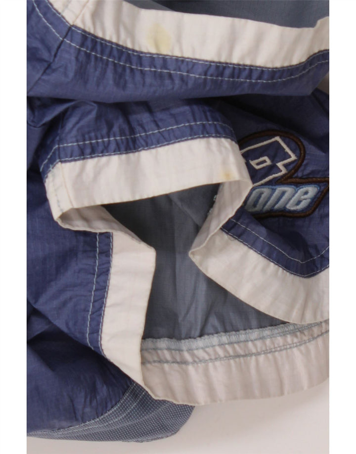 Shorts de natação masculino LOTTO Reino Unido 40/42 grande W34 azul marinho colorblock nylon