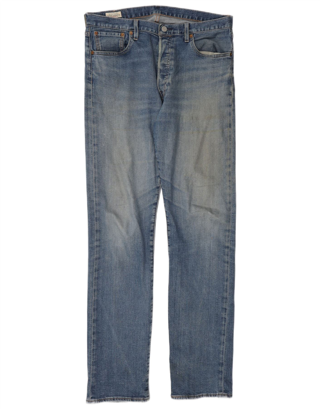 LEVI'S Masculino 501 Straight Jeans W33 L34 Azul Algodão