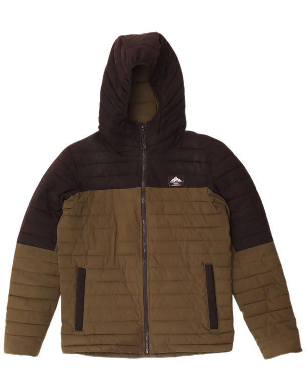 Jaqueta acolchoada masculina Diesel UK 38 Medium Khaki Colourblock