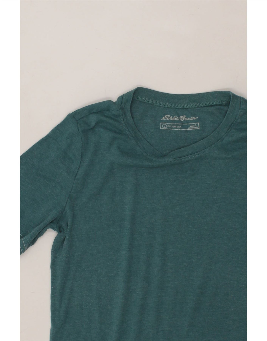 EDDIE BAUER Womens T-Shirt Top UK 14 Large Green Cotton Vintage Eddie Bauer and Second-Hand Eddie Bauer from Messina Hembry 