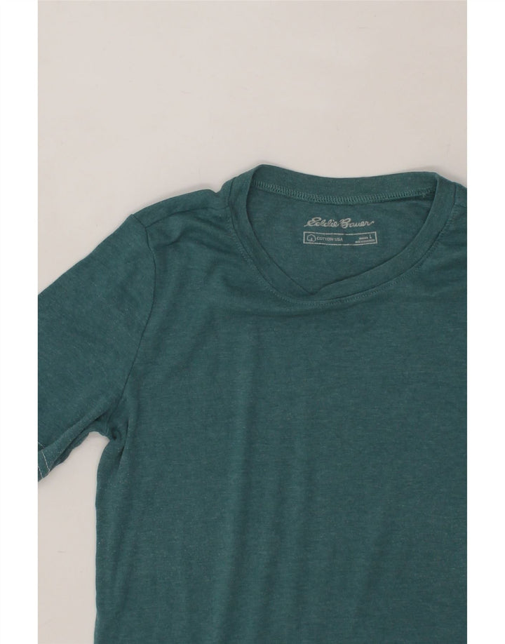 EDDIE BAUER Womens T-Shirt Top UK 14 Large Green Cotton Vintage Eddie Bauer and Second-Hand Eddie Bauer from Messina Hembry 