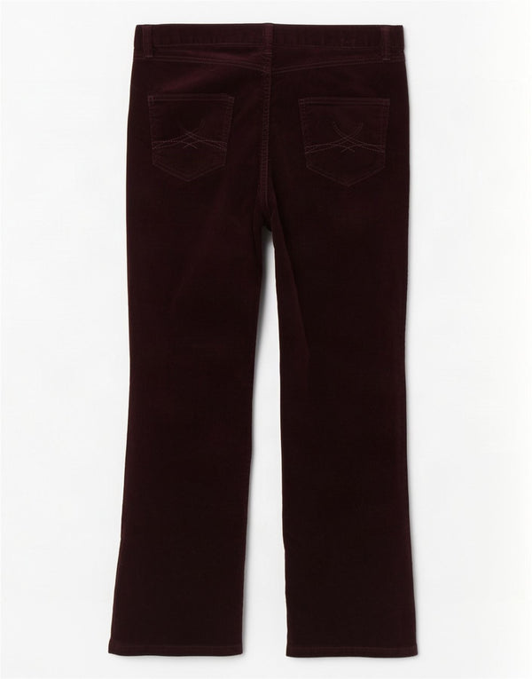 Calça feminina de veludo Marks & Spencer Reino Unido 14 médio W34 L27 Borgonha