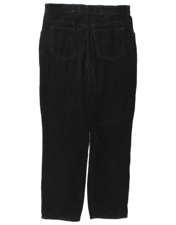 Calça feminina de veludo cotelê Marks & Spencer com cintura alta Reino Unido 10 pequena W27 L27 Bla