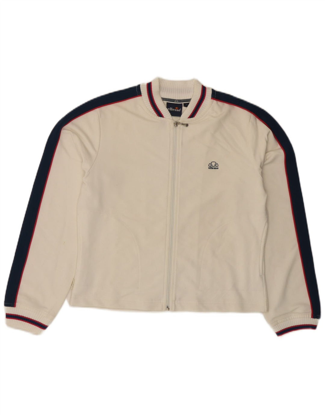 Jaqueta feminina ELLESSE Crop Tracksuit UK 12 Médio Off White Poliéster
