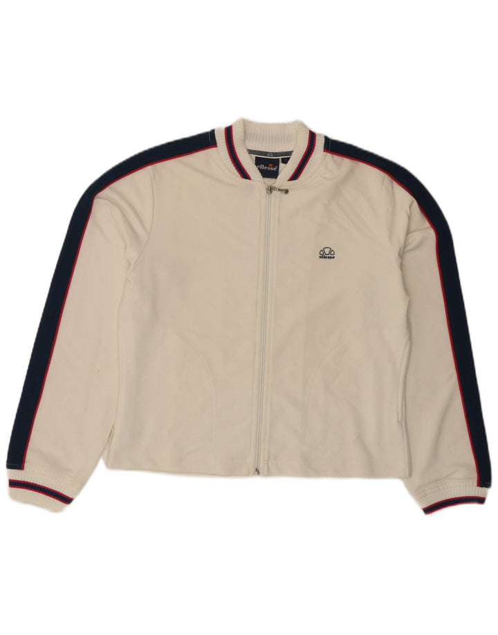 Jaqueta feminina ELLESSE Crop Tracksuit UK 12 Médio Off White Poliéster