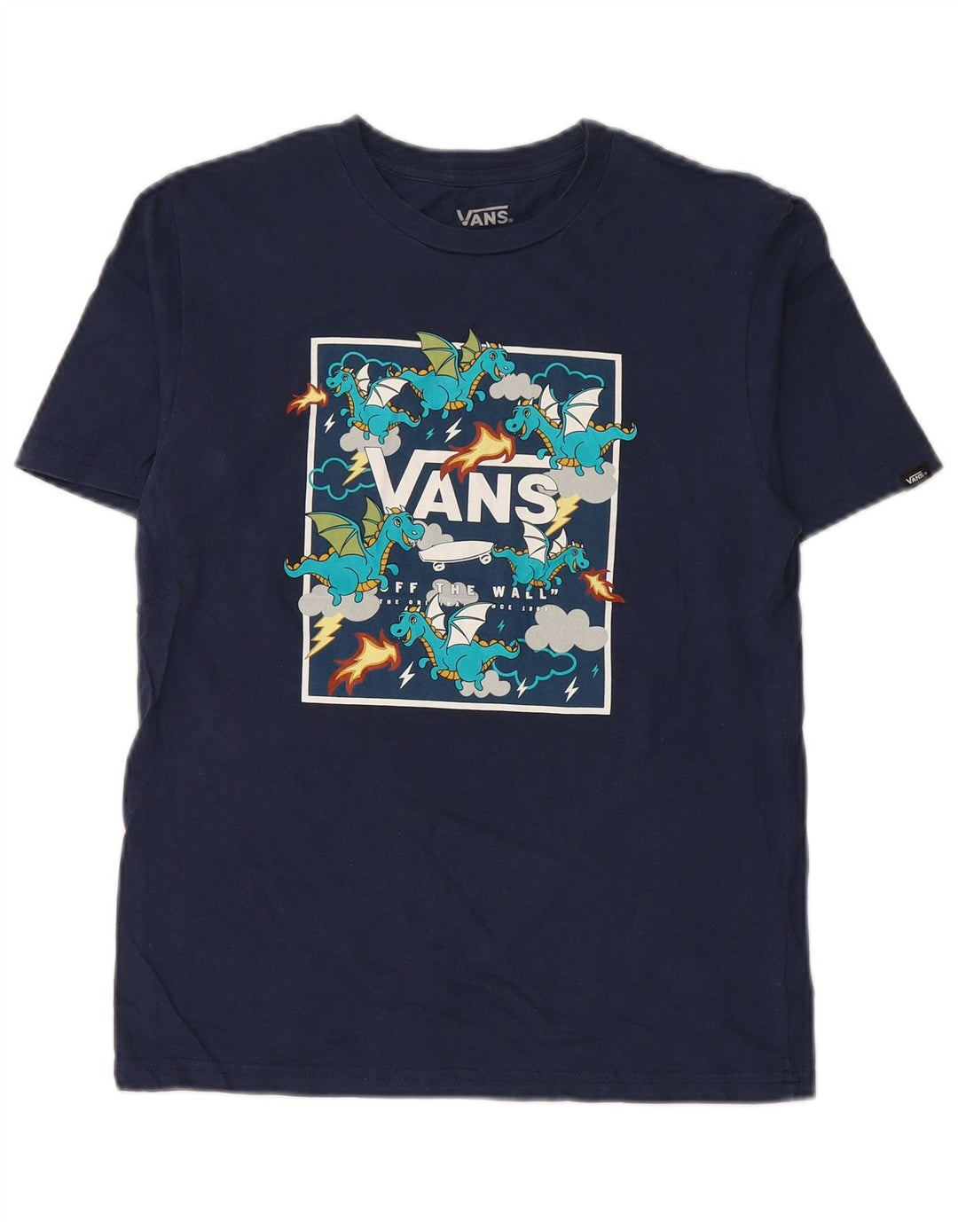 Camiseta VANS Boys Classic Fit Graphic Top 12-13 Anos Grande Azul Marinho