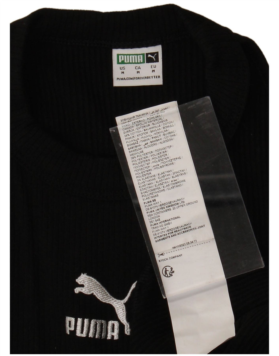PUMA Womens Halter Dress UK 12 Medium Black Cotton