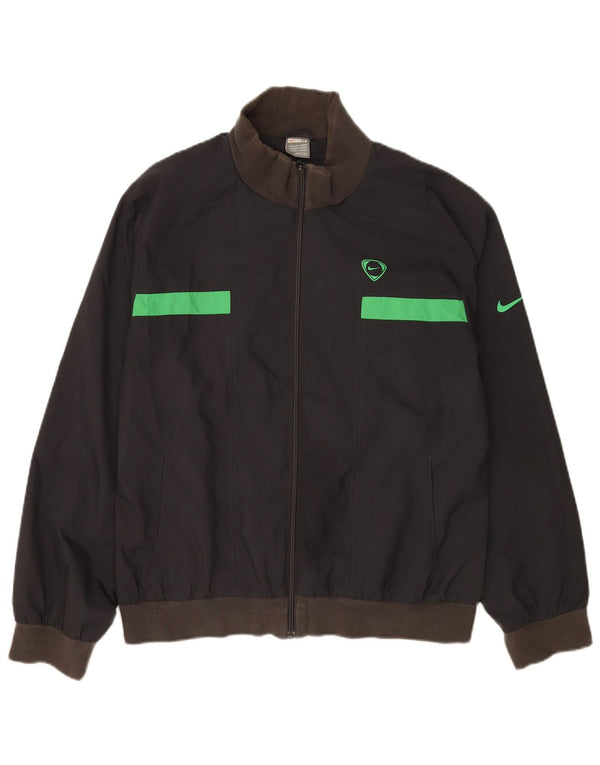 Nike Mens Tracksuit Top Jacket UK 39/41 Médio Preto Poliéster Esportes