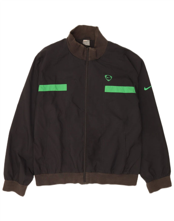 Nike Mens Tracksuit Top Jacket UK 39/41 Médio Preto Poliéster Esportes