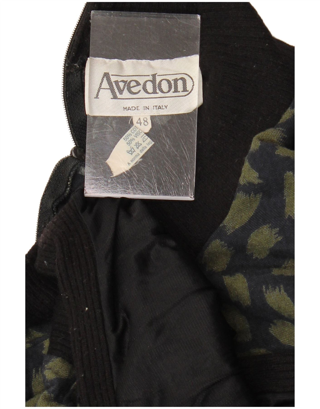 AVEDON Vestido feminino com estampa abstrata de manga comprida IT 48 XL azul marinho