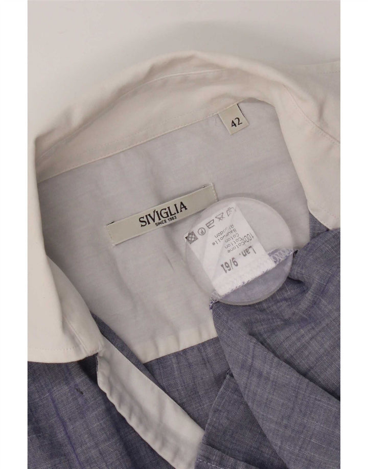 Camisa feminina SIVIGLIA de manga comprida com ajuste regular IT 42 bloco colorido azul médio