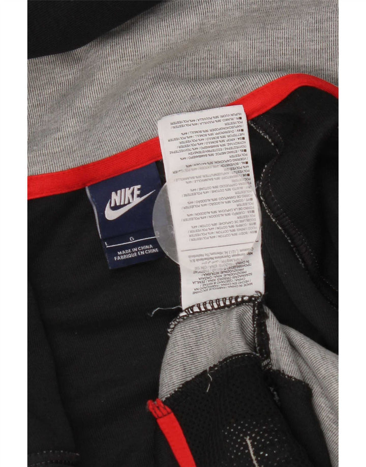 Jaqueta masculina Nike com capuz e moletom grande cinza colorblock algodão