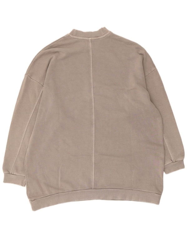 Reebok Mulher Oversized Sweatshirt Jumper UK 12/14 Médio Cinza