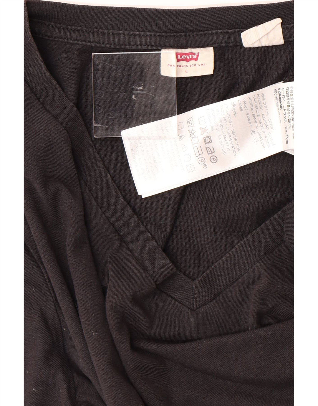 Camiseta feminina LEVI'S UK 16 grande algodão preto