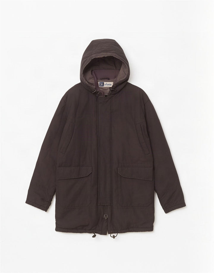 Jaqueta Parka Asics Masculina com Capuz UK 40 Grande Preto