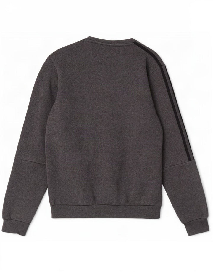 Adidas Mens Moletom Jumper Pequeno Algodão Cinza
